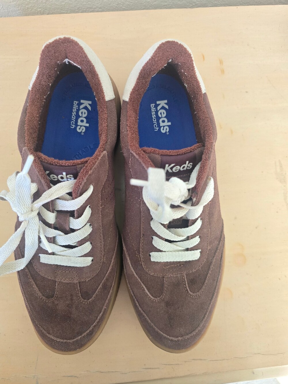 Keds  Casual Suede Sneakers in Brown with White Laces Perfect For Fall